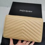 Saint Laurent Classic Cassandre Grain De Poudre Chain Wallet Beige 22cm 377828BOW012721 - Image 6