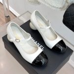 Chanel Mary Janes Patent And Imitation Pearls White Black G46775 B22202 U4186 - Image 5