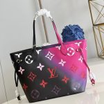 Louis Vuitton Neverfull MM Monogram Midnight Fuchsia 31cm M20511 - Image 4