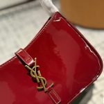 Saint Laurent Le 5 A 7 Patent Hobo Bag In Shiny Leather Wine Red 25Cm - Image 5