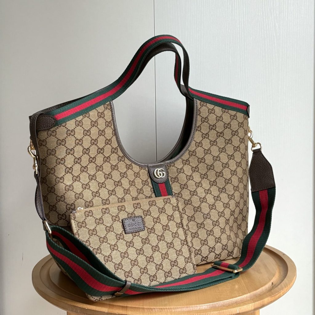 Gucci Giglio Large Tote Bag Beige And Dark Brown GG Canvas 60Cm 853971 FAFFP 2547 - Image 6