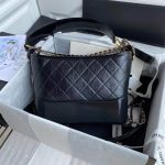 Chanel Gabrielle Small Hobo Bag Smooth Gold Silver Tone Black 20Cm As1582 B03936 94305 - Image 3