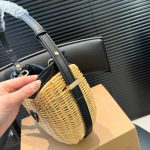 Prada Wicker And Leather Arqué Bag Black 22Cm 1Bc202 2Cyf F0I55 V Ooo - Image 4