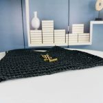 Saint Laurent Oxalis In Raffia Crochet And Leather Black 41Cm 781289Gaaea1000 - Image 6