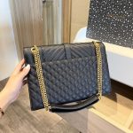 Saint Laurent Envelope Large Mix Matelassé Shoulder Bag Black 31cm 600166BOW911000 - Image 4