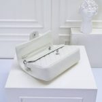Chanel Classic Double Flap Bag White Silver Hardware 25cm - Image 6
