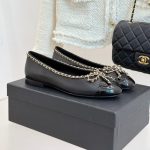 Chanel Ballet Flats Black Leather G46663 B21588 94305 - Image 3