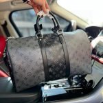 Louis Vuitton Keepall Bandoulière 50 Monogram Eclipse Canvas Black And Grey 45cm M45392 - Image 5