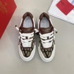 VALENTINO ONE STUD XL LOW-TOP SNEAKER IN NAPPA LEATHER AND TOILE ICONOGRAPHE FABRIC - Image 6