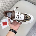 VALENTINO ONE STUD XL LOW-TOP SNEAKER IN NAPPA LEATHER AND TOILE ICONOGRAPHE FABRIC - Image 5