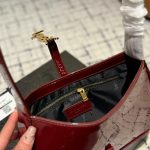 Saint Laurent Le 5 A 7 Patent Hobo Bag In Shiny Leather Wine Red 25Cm - Image 10