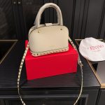 Valentino Garavani Rockstud Handbag In Grainy Leather White 21Cm - Image 6