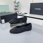 Chanel Ballet Flats Embroidered Fabric And Grosgrain Black G02819 B21026 94305 - Image 6