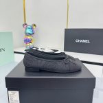 Chanel Ballet Flats Embroidered Fabric And Grosgrain Black G02819 B21026 94305 - Image 5