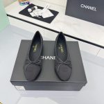 Chanel Ballet Flats Embroidered Fabric And Grosgrain Black G02819 B21026 94305 - Image 4