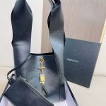 Saint Laurent Leather Shoulder Bag With Padlock Detail Black 27Cm - Image 3