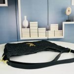 Saint Laurent Oxalis In Raffia Crochet And Leather Black 41Cm 781289Gaaea1000 - Image 7