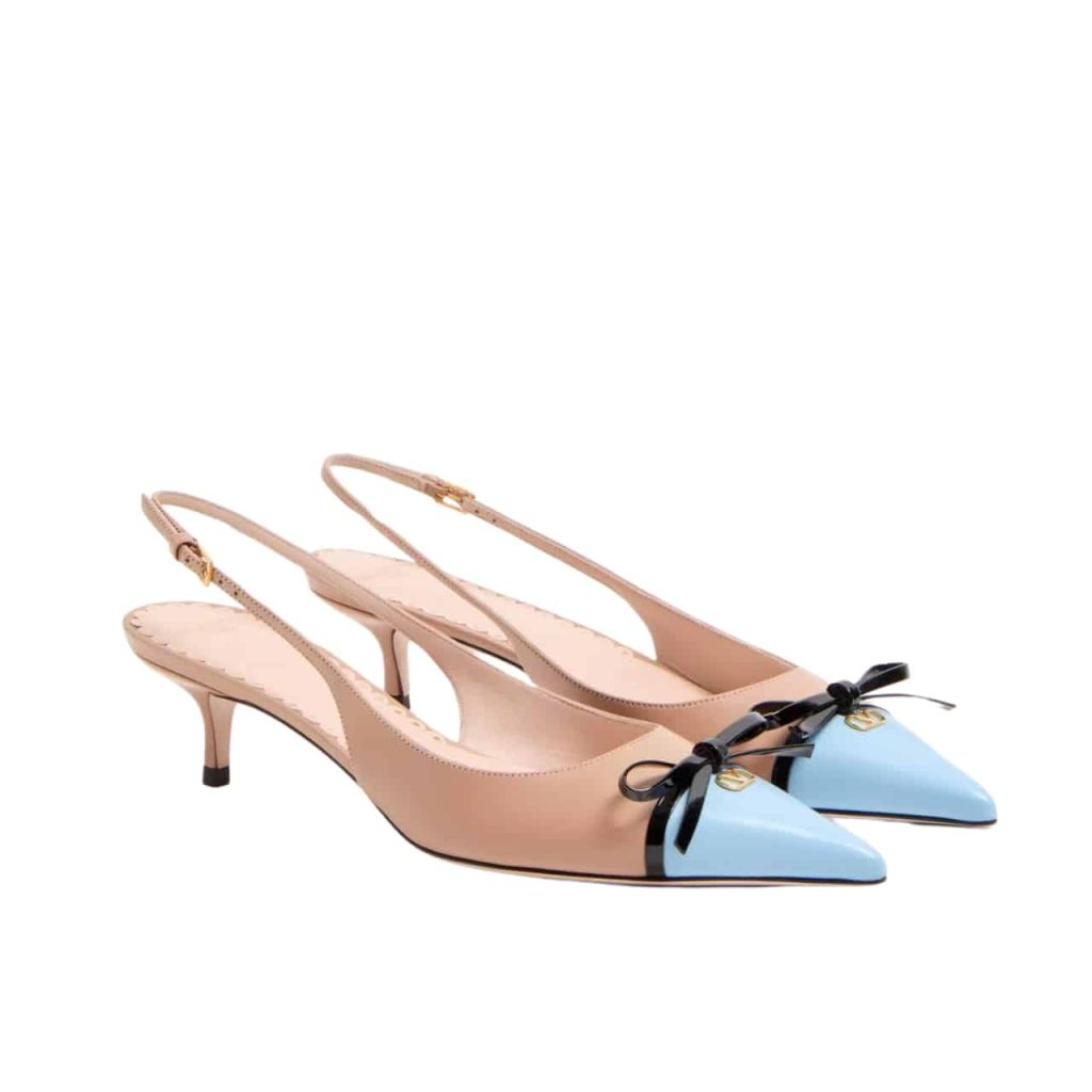 Valentino Bepointy Slingback Pumps Beige And Blue 6W2S0Ll3Yea Cvk - Image 2