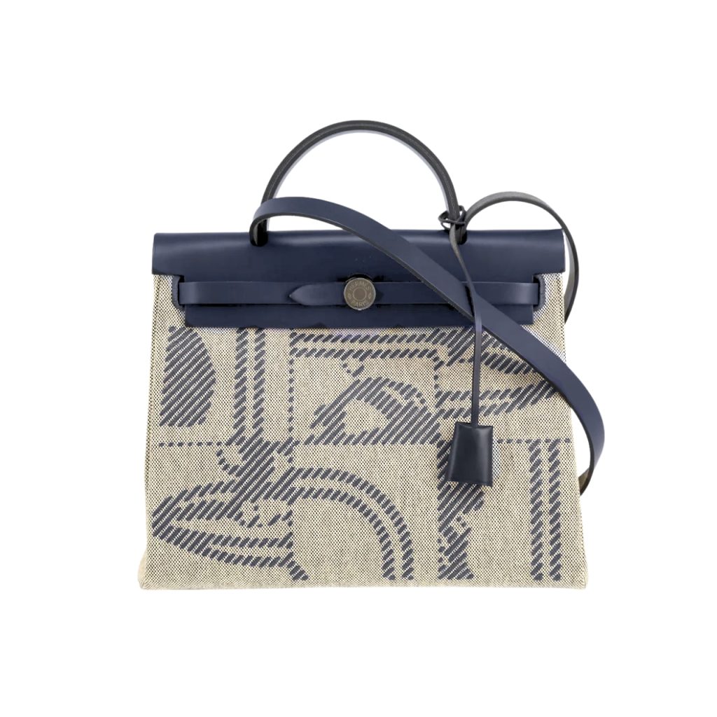 Hermes Herbag 31 Brides De Gala And Blue Indigo Blue Enamel 31cm - Image 2