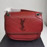 Saint Laurent Niki Medium In Leather Silver Tone Red 22cm - Image 3