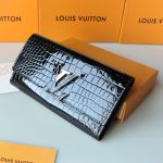 Louis Vuitton Capucines Crocodile Leather Long Wallet Black 20cm - Image 5
