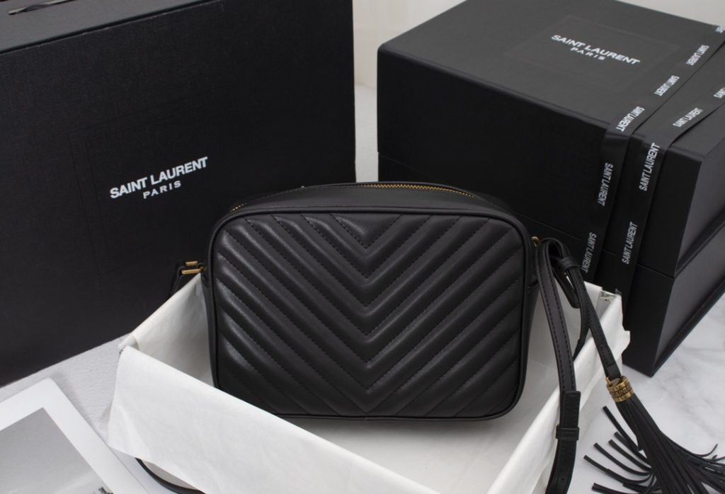 Saint Laurent Lou Camera Bag In Quilted Leather Black Gold 23cm 612544DV7071000 - Image 4