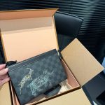 Louis Vuitton Pochette Voyage MM Damier Graphite Stamps Black 27cm N64605 - Image 5