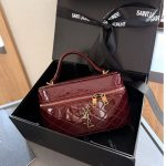 Saint Laurent Gany Vanity Bag In Patent Leather Wine Red 19Cm - Image 3