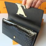Louis Vuitton Capucines Crocodile Leather Long Wallet Black 20cm - Image 7