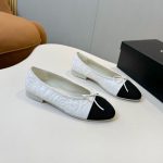 Chanel Ballet Flats Embroidered Fabric And Grosgrain White Black G02819 B21026 U1898 - Image 3