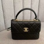 Chanel Flap Bag With Top Handle Black 25cm A92236 Y60767 94305 - Image 4