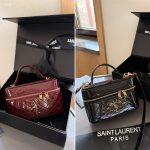 Saint Laurent Gany Vanity Bag In Patent Leather Wine Red 19Cm - Image 4