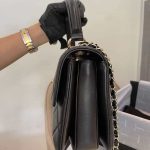 Chanel Flap Bag With Top Handle Black 25cm A92236 Y60767 94305 - Image 5