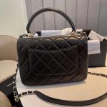 Chanel Flap Bag With Top Handle Black 25cm A92236 Y60767 94305 - Image 6