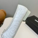 Chanel Ballet Flats Embroidered Fabric And Grosgrain White Black G02819 B21026 U1898 - Image 6