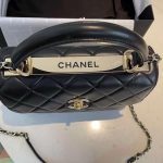 Chanel Flap Bag With Top Handle Black 25cm A92236 Y60767 94305 - Image 7