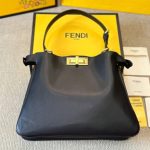 Fendi Peekaboo Soft Medium Leather Bag Black 33Cm - Image 3