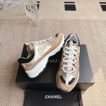 Chanel Sneaker Gold Beige And Black G46609 B21320 U2406 - Image 4