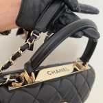 Chanel Flap Bag With Top Handle Black 25cm A92236 Y60767 94305 - Image 8