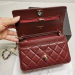 Chanel Wallet On Chain With Diamond Burgundy 20cm Ap4299 B18216 Nzv44 - Image 6