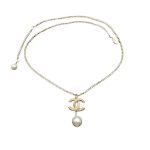 Chanel Cc Pearl Gold Necklace