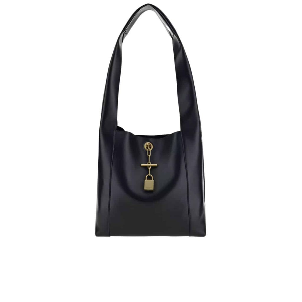 Saint Laurent Leather Shoulder Bag With Padlock Detail Black 27Cm - Image 2