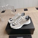 Chanel Sneaker Light Gold Light Gray And Black G46609 B21320 U2404 - Image 3