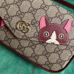 Gucci Gg Mini Shoulder Bag With Cat Detail Beige And Dark Brown 22Cm - Image 4