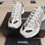 Chanel Sneaker Light Gold Light Gray And Black G46609 B21320 U2404 - Image 6