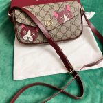 Gucci Gg Mini Shoulder Bag With Cat Detail Beige And Dark Brown 22Cm - Image 9