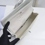 Chanel Classic Double Flap Bag White Silver Hardware 25cm - Image 9