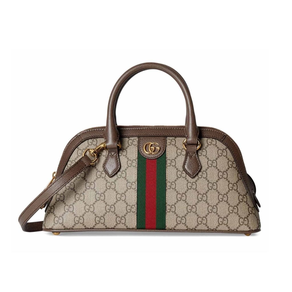 Gucci Ophidia Small Top Handle Bag Beige And Ebony 30Cm - Image 2
