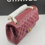 Chanel Classic 11.12 Handbag Gold Tone Metal Burgundy 25Cm A01112 Y04059 Nzv44 - Image 5