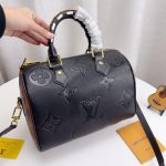 Louis Vuitton Speedy Bandouliere Bag Wild At Heart Monogram Empreinte Giant Black 26cm - Image 4